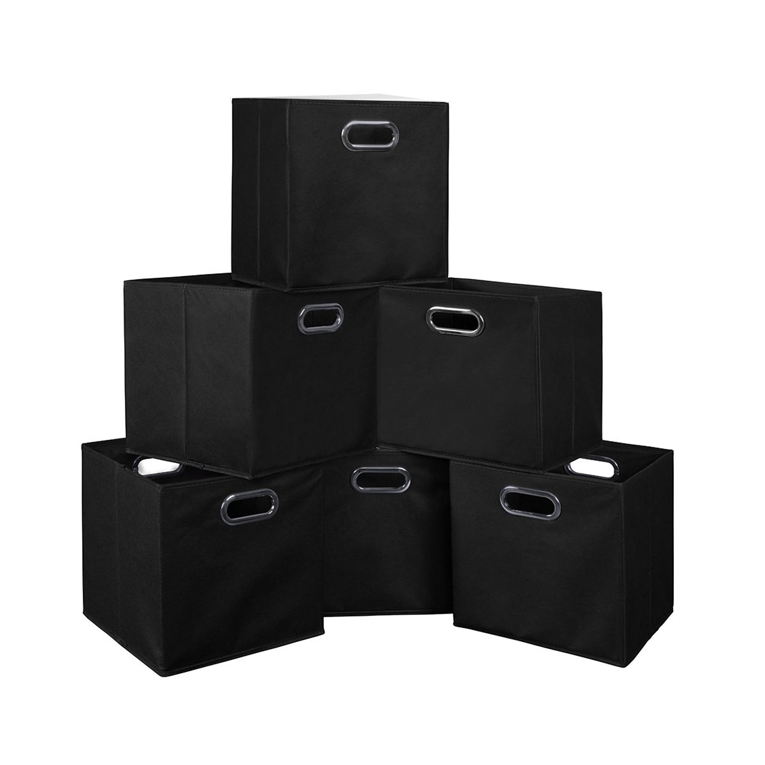 Niche Cubo 29.93 Qt. Foldable Fabric Storage Bins, Black, 6/Pack (HTOTE6PKBK)