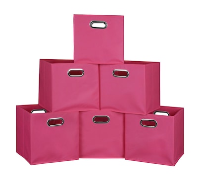 Niche Cubo Set of 6 Foldable Fabric Storage Bins- Pink