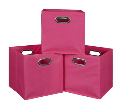 Niche Cubo Set of 3 Foldable Fabric Storage Bins- Pink