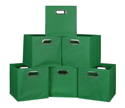 Niche Cubo Set of 6 Foldable Fabric Storage Bins- Green