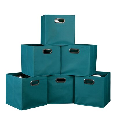 Niche Cubo 29.93 Qt. Foldable Fabric Storage Bins, Teal, 6/Pack (HTOTE6PKTL)