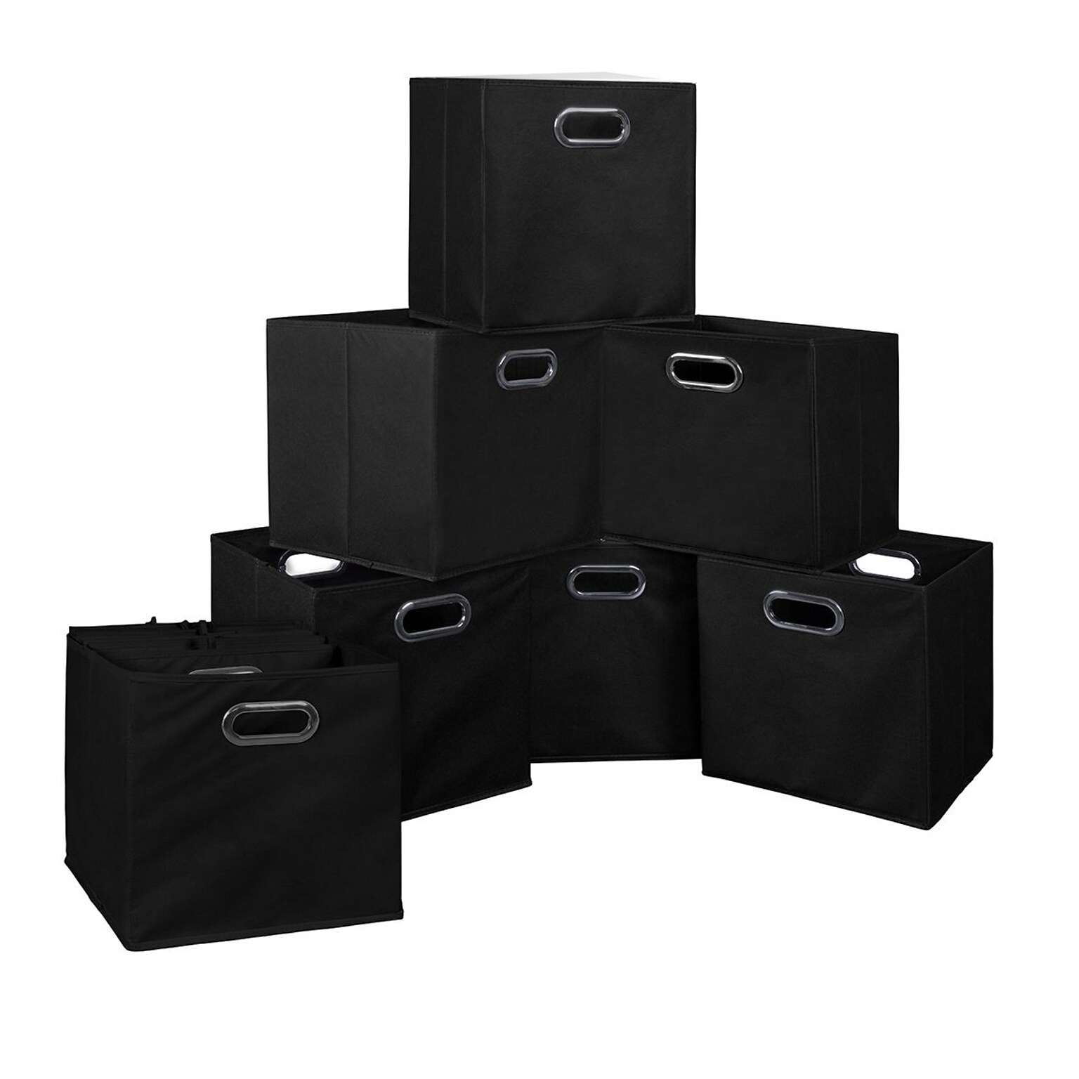 Niche Cubo 29.93 Qt. Foldable Fabric Storage Bins, Black, 12/Pack (HTOTE12PKBK)