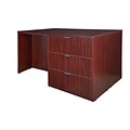 Regency Legacy Stand Up Lateral File/ 3 Desk Quad- Mahogany