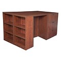 Regency Legacy Stand Up Desk/ 3 Lateral File Quad with Bookcase End- Cherry (LSSD3LF8546CH)