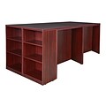 Regency Legacy Stand Up Desk Quad with Bookcase End- Mahogany