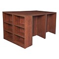 Regency Legacy Stand Up Desk Quad with Bookcase End- Cherry