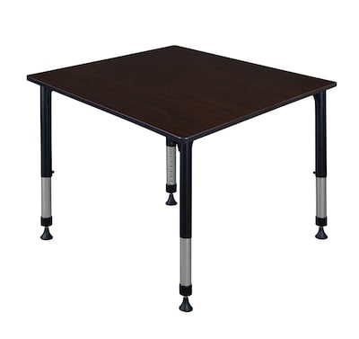 Regency Kee Adjustable Square Activity Table, 48 x 48, Height Adjustable, Mocha Walnut (TB4848MWAPBK)