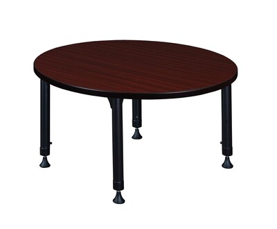 Regency Kee Adjustable 36 Round Activity Table, Height Adjustable, Mahogany (TB36RNDMHAPBK)
