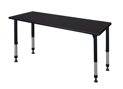 Regency Kee Adjustable Rectangular Activity Table, 23 x 24, Height Adjustable, Mocha Walnut (MT7224MWAPBK)