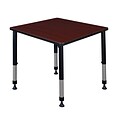 Regency Kee 30 Square Height Adjustable Classroom Table - Mahogany