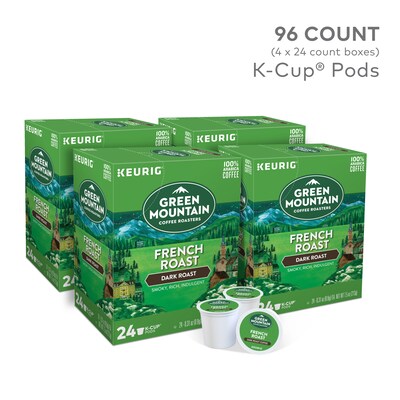 Green Mountain French Roast Coffee, Keurig K-Cup Pods, Dark Roast, 96/Carton (6694)
