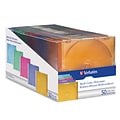 Verbatim Slim CD and DVD Storage Cases, Assorted Color, 50/Pack (94178)