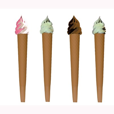 Inkology Ice Cream Pen, Medium Point, Black Ink, 16/Pack (127-0)