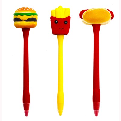 Inkology Squishy Junk Food Ballpoint Pens, Medium Point, Black Ink, 16/Pack (126-3)