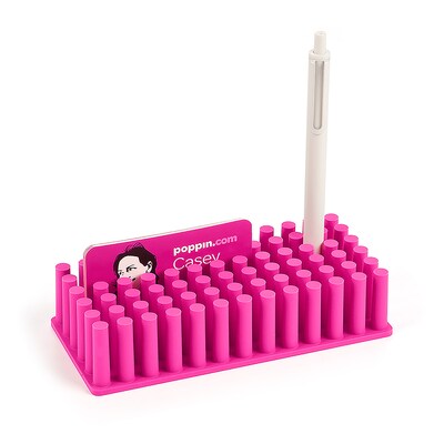Poppin Softie Grip Silicone Grass, Pen Holder, Pink, 6 Pack (106302)