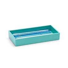 Poppin Accessory Tray, Aqua, Small, 6 Pack (106321)