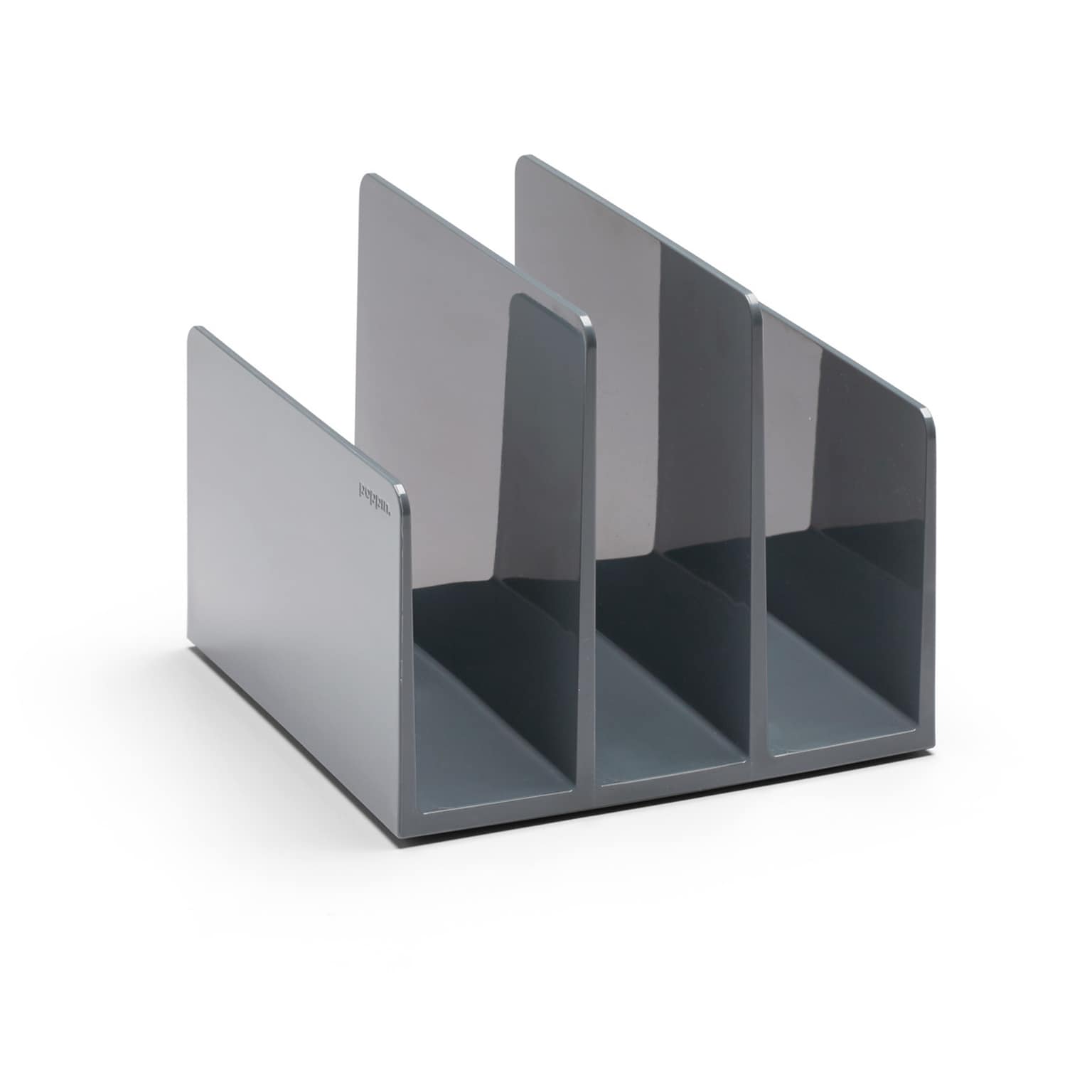Poppin Fin File Sorter Plastic Desktop, Dark Gray, 4 Pack (106297)