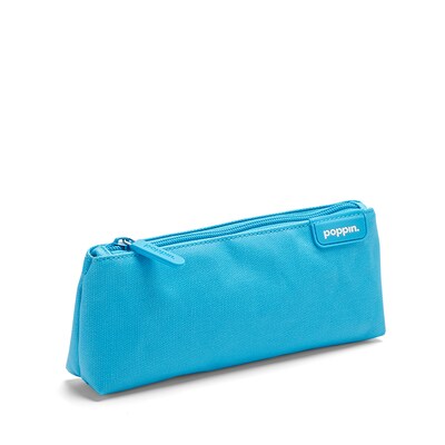Poppin Pencil Pouch Zipper Canvas, Blue, 6 Pack (106284)