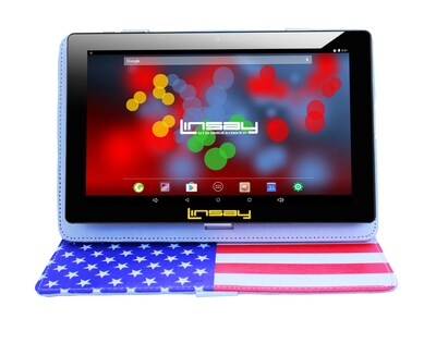 Linsay F10XIPSBCUSAS 10.1" Tablet, WiFi, 2GB RAM, Quad Core, 16GB HD, Android Nougat with USA Style Case