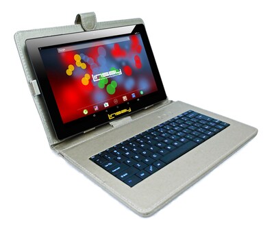 LINSAY F10 Series 10.1 Tablet, WiFi, 2GB RAM, 64GB Storage, Android 13, Black w/Silver Keyboard (F1