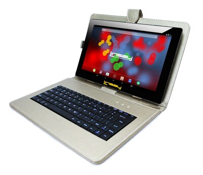 LINSAY F10 Series 10.1" Tablet, WiFi, 2GB RAM, 64GB Storage, Android 13, Black w/Silver Keyboard (F10XIPSBDS)