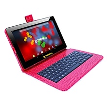 LINSAY F10 Series 10.1 Tablet, WiFi, 2GB RAM, 64GB , Android 13, Black w/Red Crocodile Keyboard (F1
