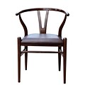 Boraam Wishbone Bonded Leather Upholstered Dining Chair, Cappucino (52018)
