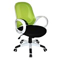 Boraam 97919 Nelson Upholstered Office Chair in Lime Green, Black and White