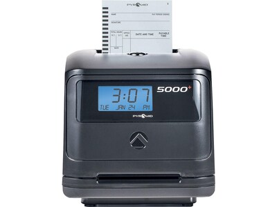 Pyramid Auto Calculating Punch Card Time Clock System, Black (5000+)