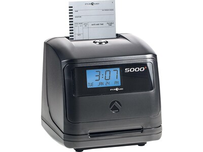 Pyramid Auto Calculating Punch Card Time Clock System, Black (5000+)