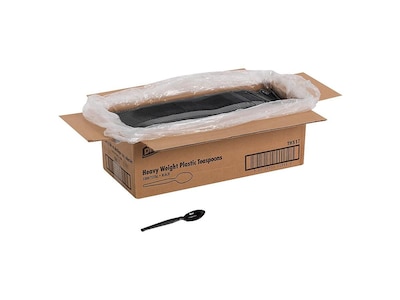 Dixie Plastic Teaspoon, Heavy-Weight, Black, 1000/Carton (TH517)