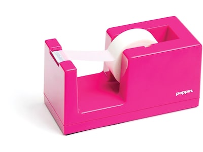 Poppin Desktop Dispenser w/Tape, Pink (100165)