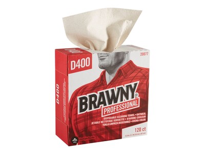 Brawny Professional D400 DRC Wipers, Oatmeal, 120 Sheets/Box  (20077)