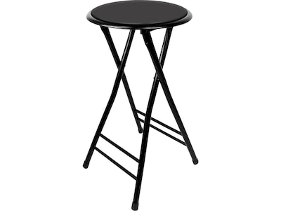 Trademark Global Home 24H PVC Folding Stool, Black (82-0827)