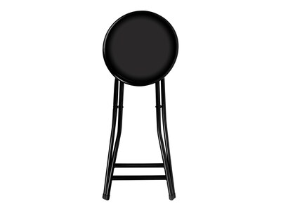 Trademark Global Home 24H PVC Folding Stool, Black (82-0827)