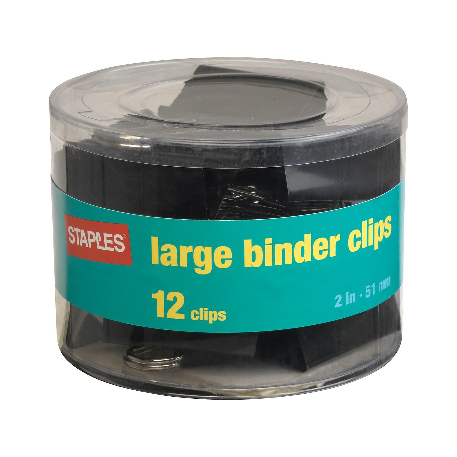 Staples Large Binder Clips, 1 Capacity, Black, 288/Carton (10669CT)
