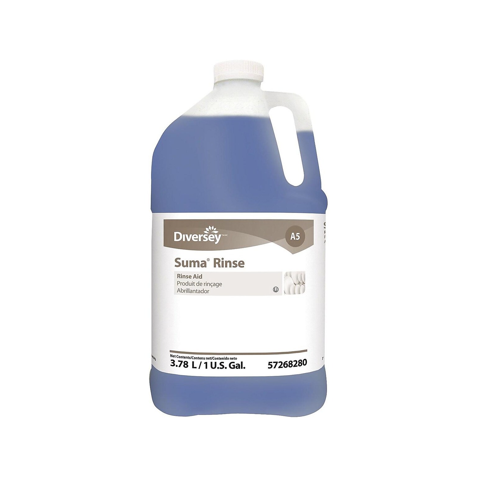 Diversey A5 Dishwasher Suma Rinse Aid , Unscented, 128 oz., 4/Carton (57268280)