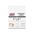 JAM Paper Laser/Inkjet Shipping Labels, 5 1/2 x 8 1/2, White, 2 Labels/Sheet, 25 Sheets/Pack (3594