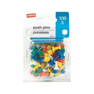 Quill Assorted Color Push Pins 100CT #11173QL