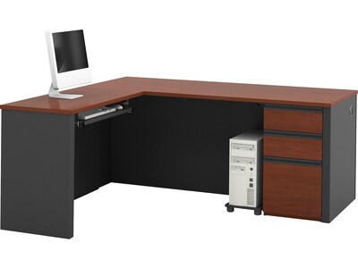 bestar Prestige + 71W L-Shaped Desk, Bordeaux/Graphite (99860-39)