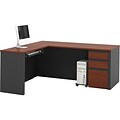 bestar Prestige + 71W L-Shaped Desk, Bordeaux/Graphite (99860-39)