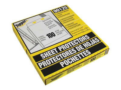 C-Line Topper Standard Weight Sheet Protectors, 8-1/2 x 11, Clear, 100/Box (90125) (CLI90125)