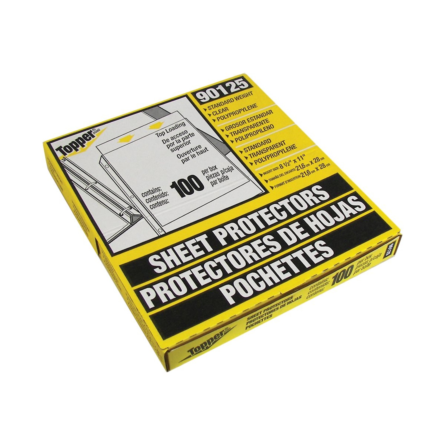 C-Line Topper Standard Weight Sheet Protectors, 8-1/2 x 11, Clear, 100/Box (90125) (CLI90125)