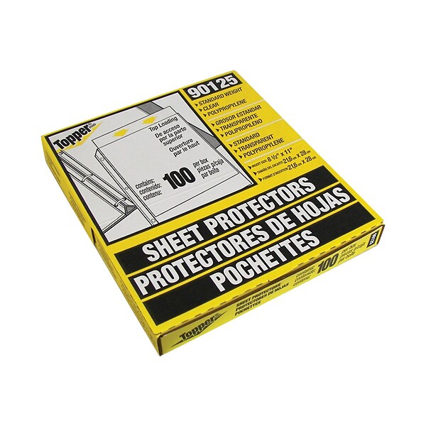 C-Line Topper Sheet Protectors, 8-1/2 x 11, Clear, 100/Box (90125) (CLI90125)