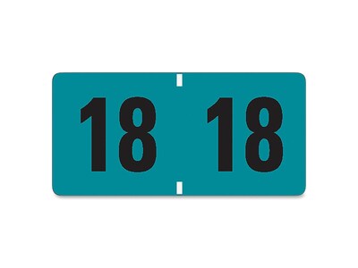 Smead ETYJ Color Coding Labels, 3/4 x 1 1/2, Light Blue with White Numerals, 500/Roll (68318)
