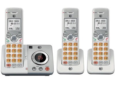 AT&T 3-Handset Cordless Telephone, Silver/White (EL52306)