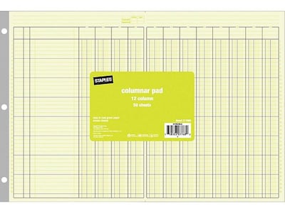 Staples Columnar Book, 50 Pages, Green (217885)