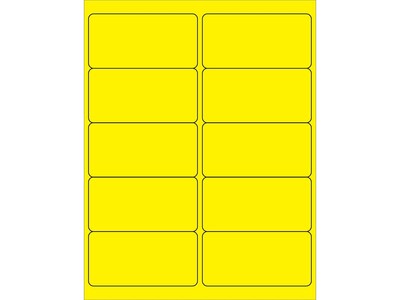Tape Logic Laser Identification & Color Coding Labels, 2 x 4, Fluorescent Yellow, 1000 Labels/Cart