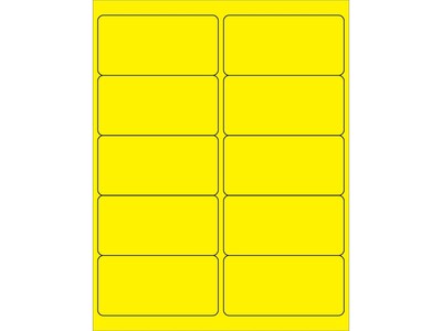 Tape Logic Laser Identification & Color Coding Labels, 2 x 4, Fluorescent Yellow, 1000/Carton (LL1