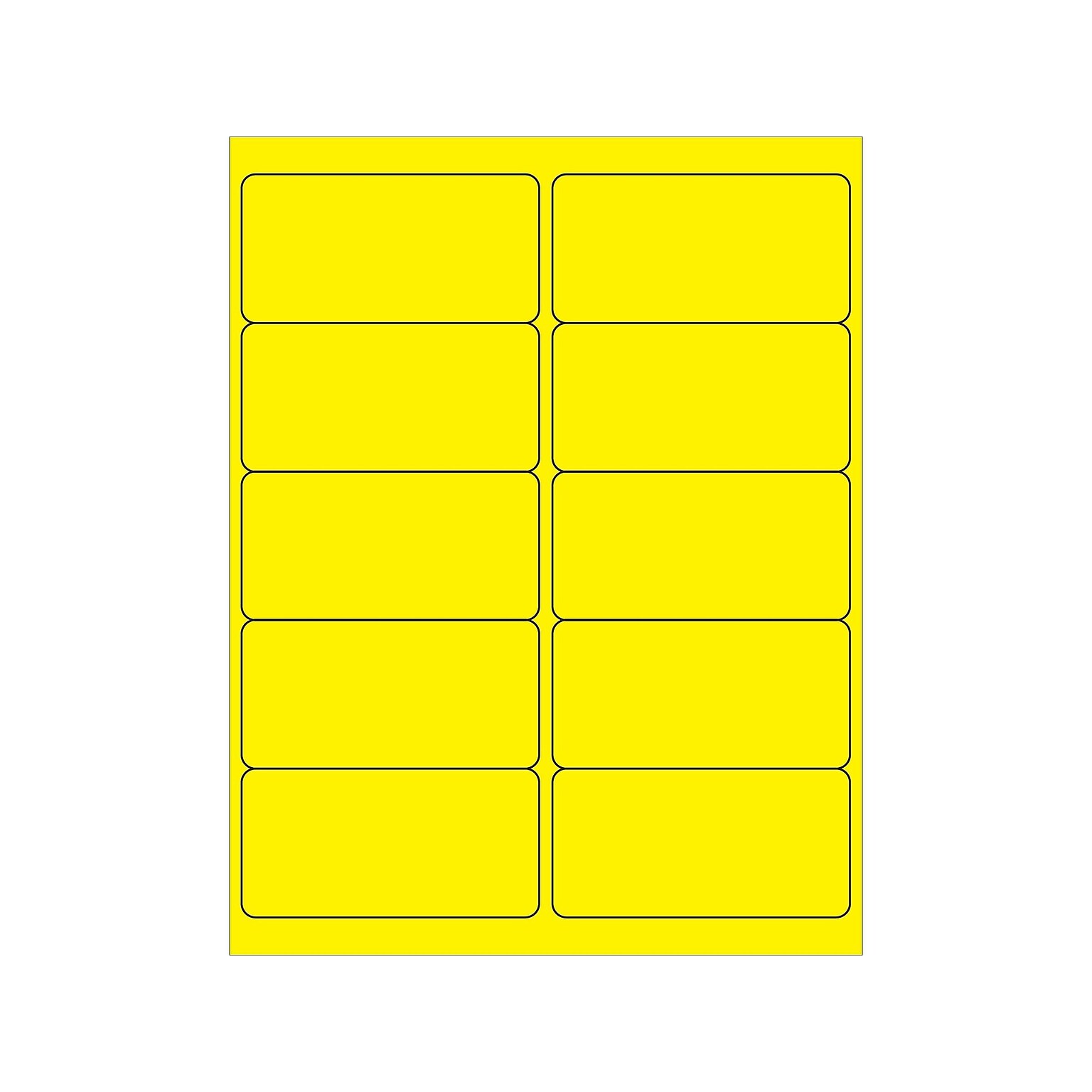 Tape Logic Laser Identification & Color Coding Labels, 2 x 4, Fluorescent Yellow, 1000 Labels/Carton (LL178YE)